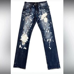 AKOO JEANS BLUE CASUAL STRUCTURED DISTRESSED CLASSIC DENIM